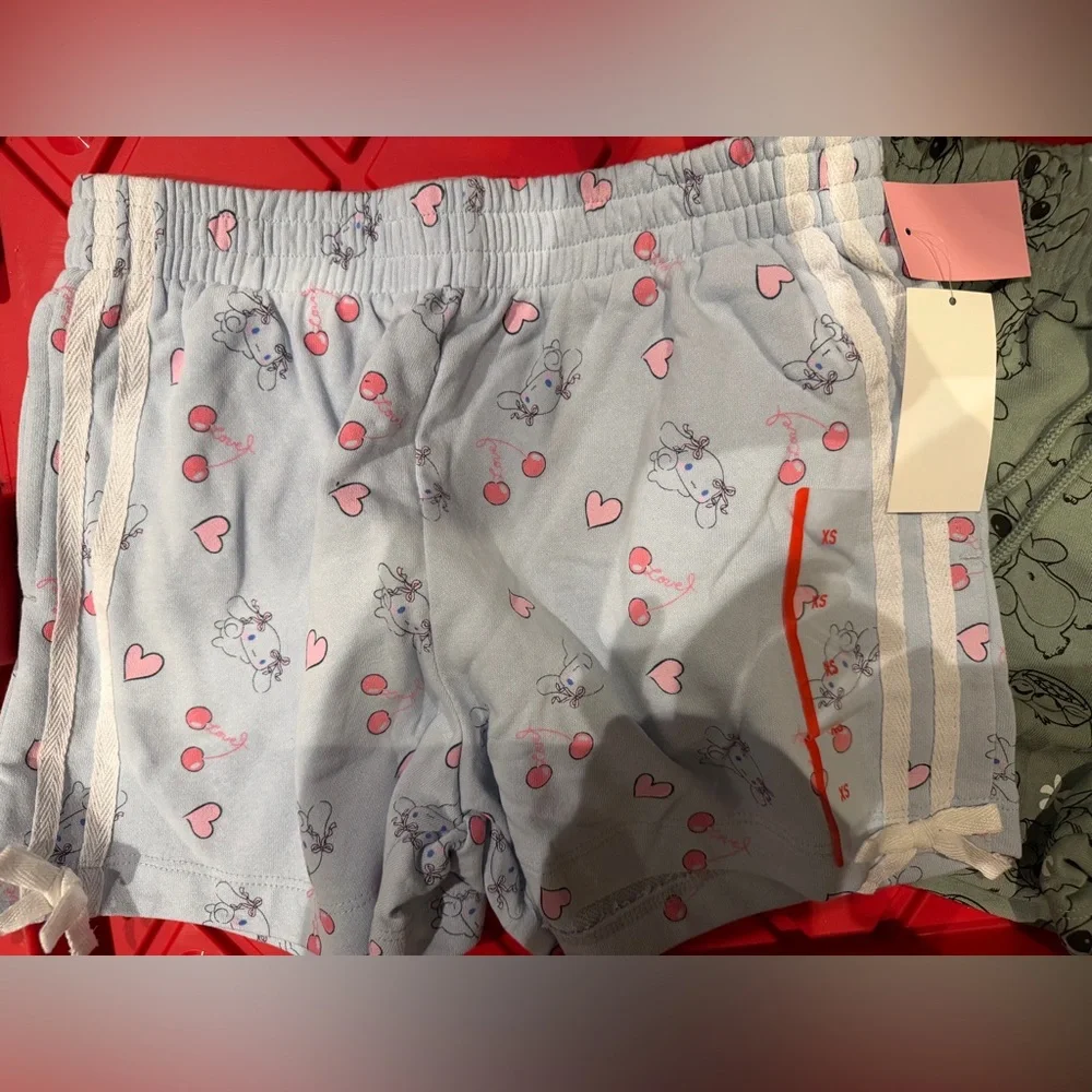 2 pairs of Women's Pajama Shorts - Light Blue and Olive - Picture 2 of 3